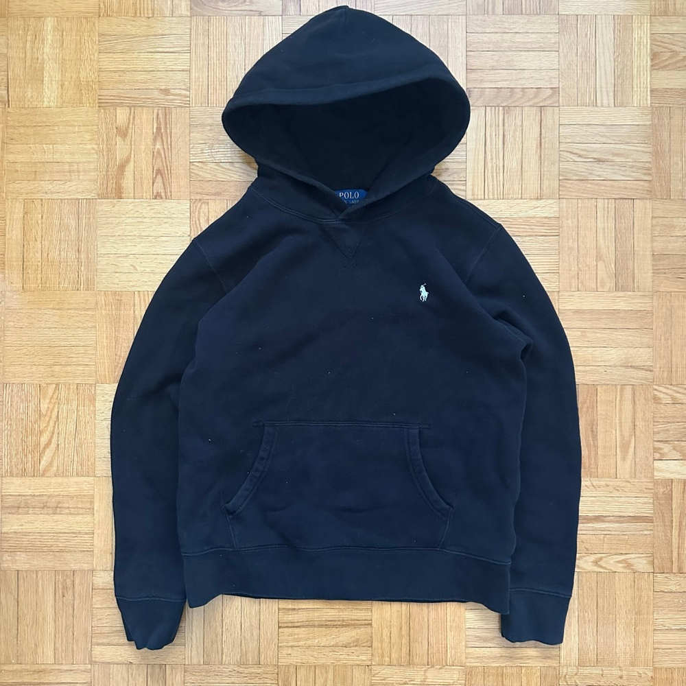 Polo Ralph Lauren Black Pullover Hoodie Size Large (14-16)